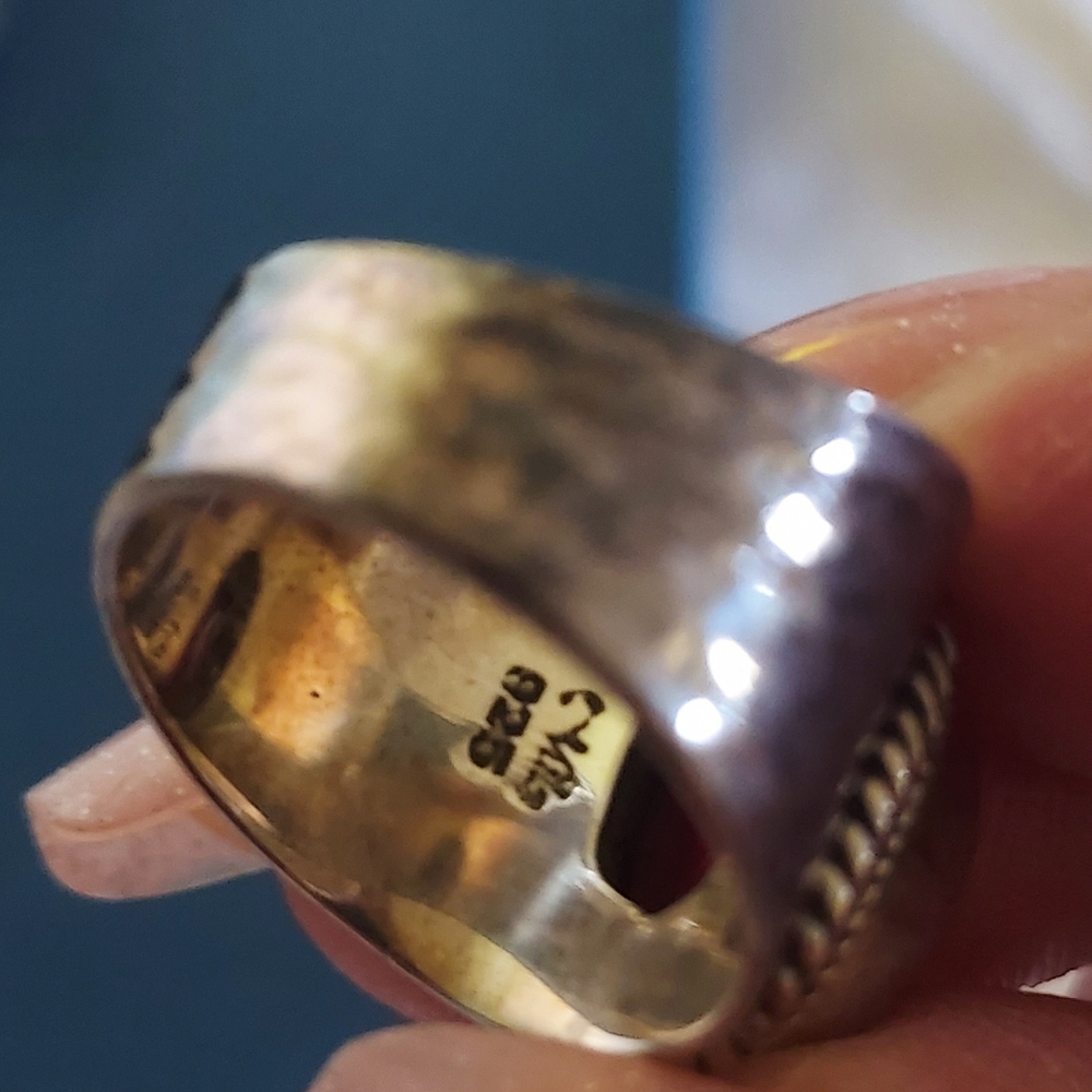 Silver 925 Indian Ruby Ring - image 4